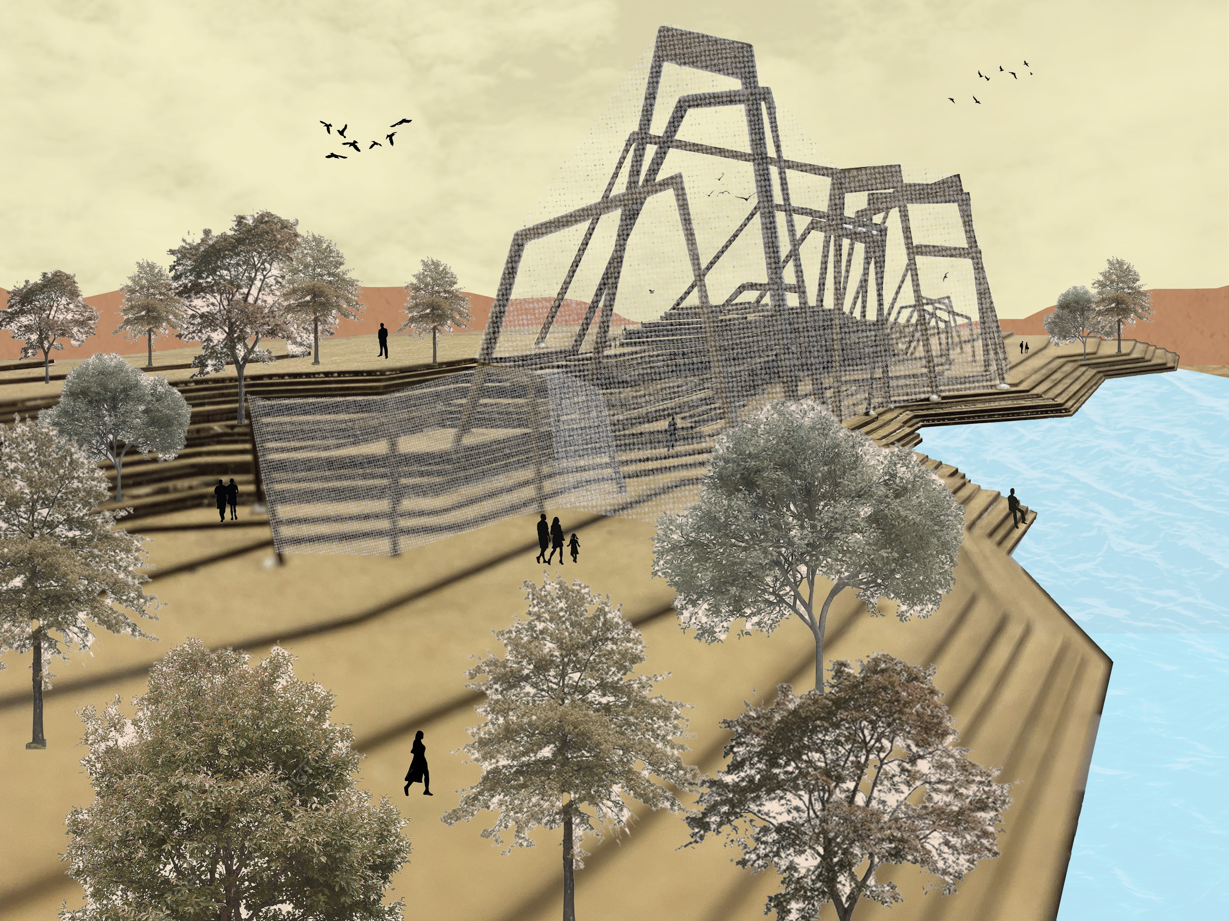 Aviario en lago de la casa de campo - Última