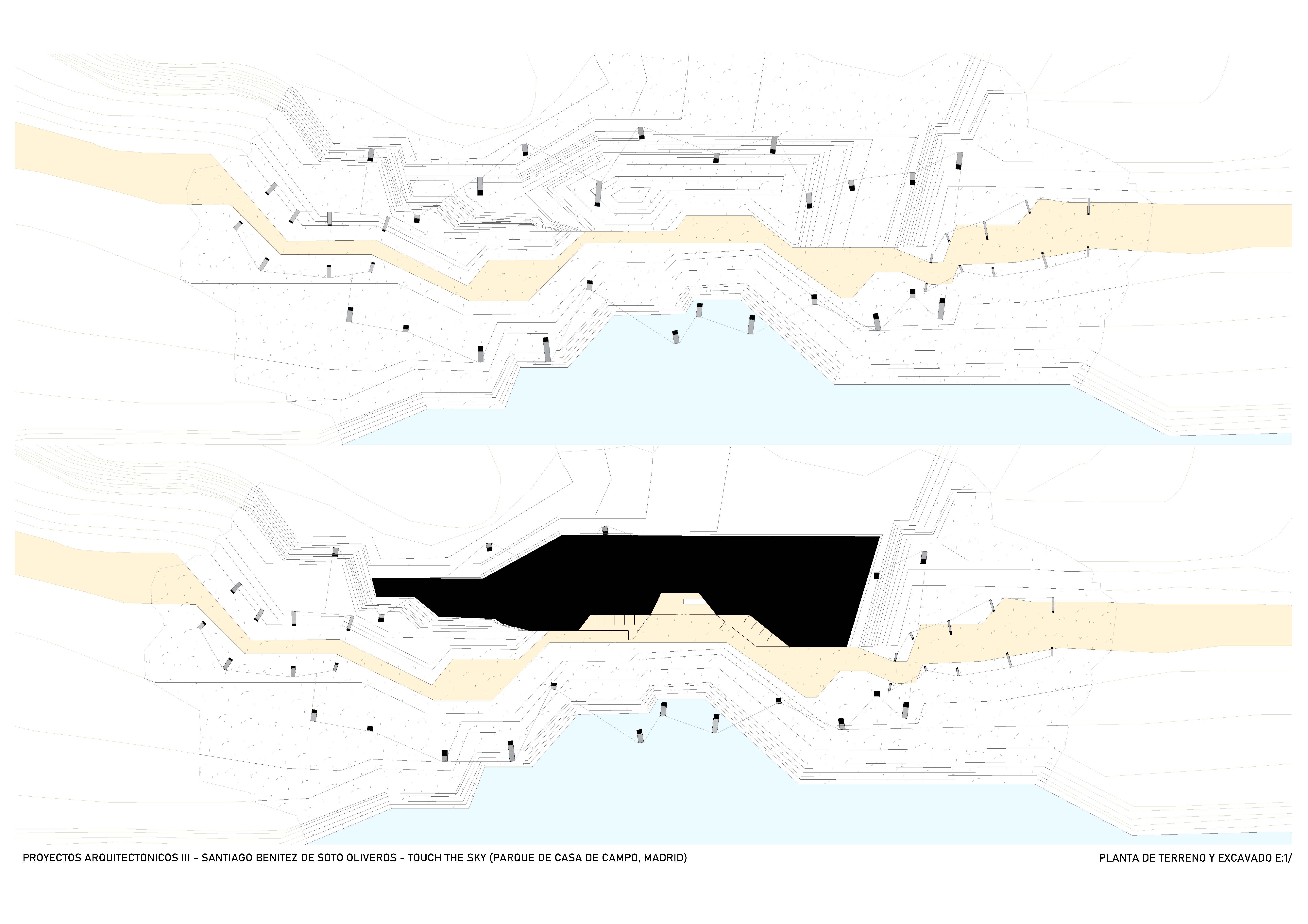 Aviario en lago de la casa de campo - planta baja y cota excavada